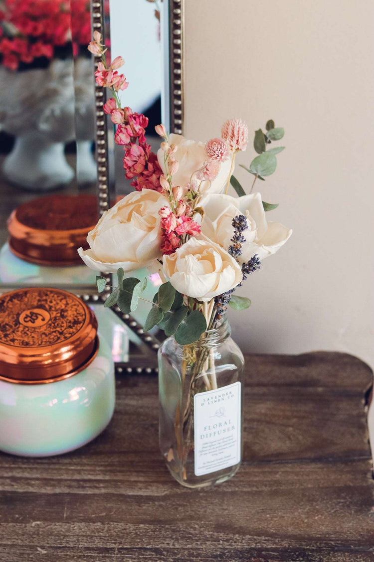 Farmhouse Floral Reed Diffuser | Pink Larkspur