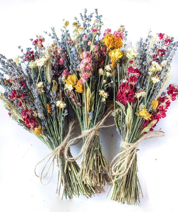 Lavender Dried Bridal bouquet / Dry Flower Wedding, Rustic Boho Brides, Bridesmaid bouquet, Wildflowers Dried bouquet