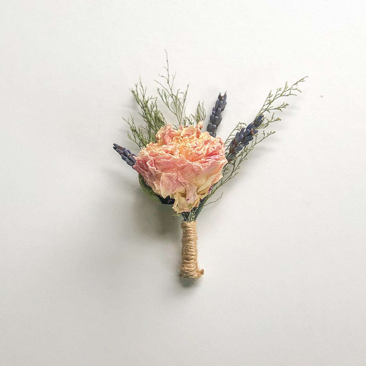 Lavender and Peony Dried Bridal bouquet / Dry Flower bouquet for Wedding / Rustic Boho and Bridesmaid bouquet / Wildflower Dried bouquet