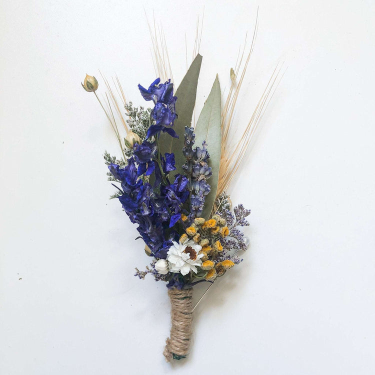 Eucalyptus, Tansy and Lavender Dried Bridal bouquet / Dry Flower Wedding, Rustic Boho Brides, Bridesmaid bouquet, Dried bouquet