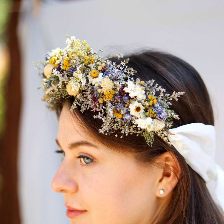 Eucalyptus, Tansy and Lavender Dried Bridal bouquet / Dry Flower Wedding, Rustic Boho Brides, Bridesmaid bouquet, Dried bouquet
