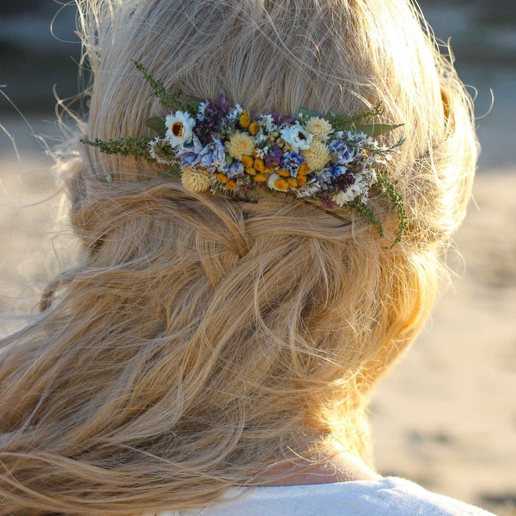 Blue Lavender and Larkspur Dried Bridal bouquet / Dry Flower bouquet / Rustic Boho and Bridesmaid bouquet / Dried bouquet