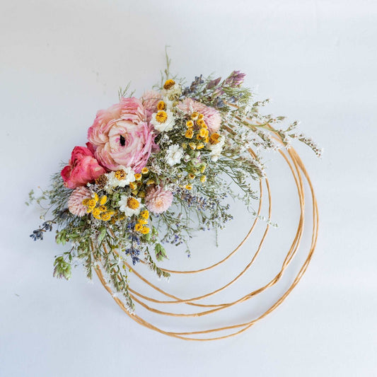 Ranunculus Dried Flower Cake Topper, Dried Bridal Bouquet for Weddings, Rustic Boho Brides, Bridesmaid bouquet, Wildflowers Dried bouquet