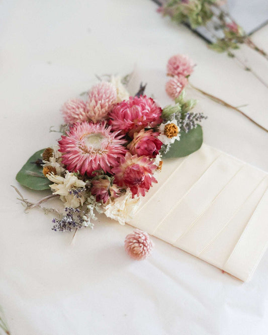 Pocket Boutonniere with Strawflowers, pink Wedding Boutonniere, wedding flowers,Groom's pin wedding brooch/Handmade Buttonhole, lapel pin,