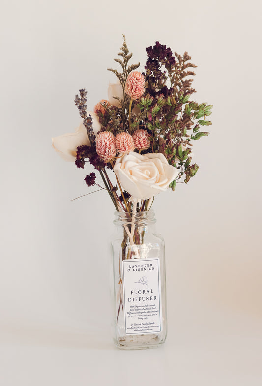 Farmhouse Floral Reed Diffuser | Blue Larkspur