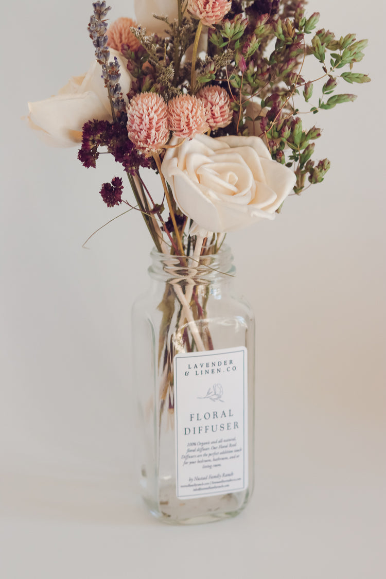 Farmhouse Floral Reed Diffuser | Blue Larkspur