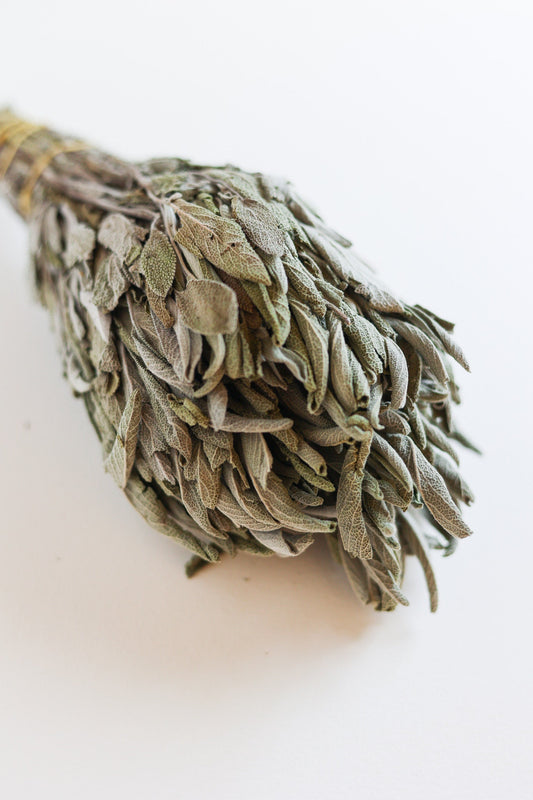 Organic Sage Bundle, Sage Dried Bouquet,Energy Cleanse, hand harvested, Loose Sage Tea, Dried Salvia Officinalis 1oz Stems 8" (20cm) long
