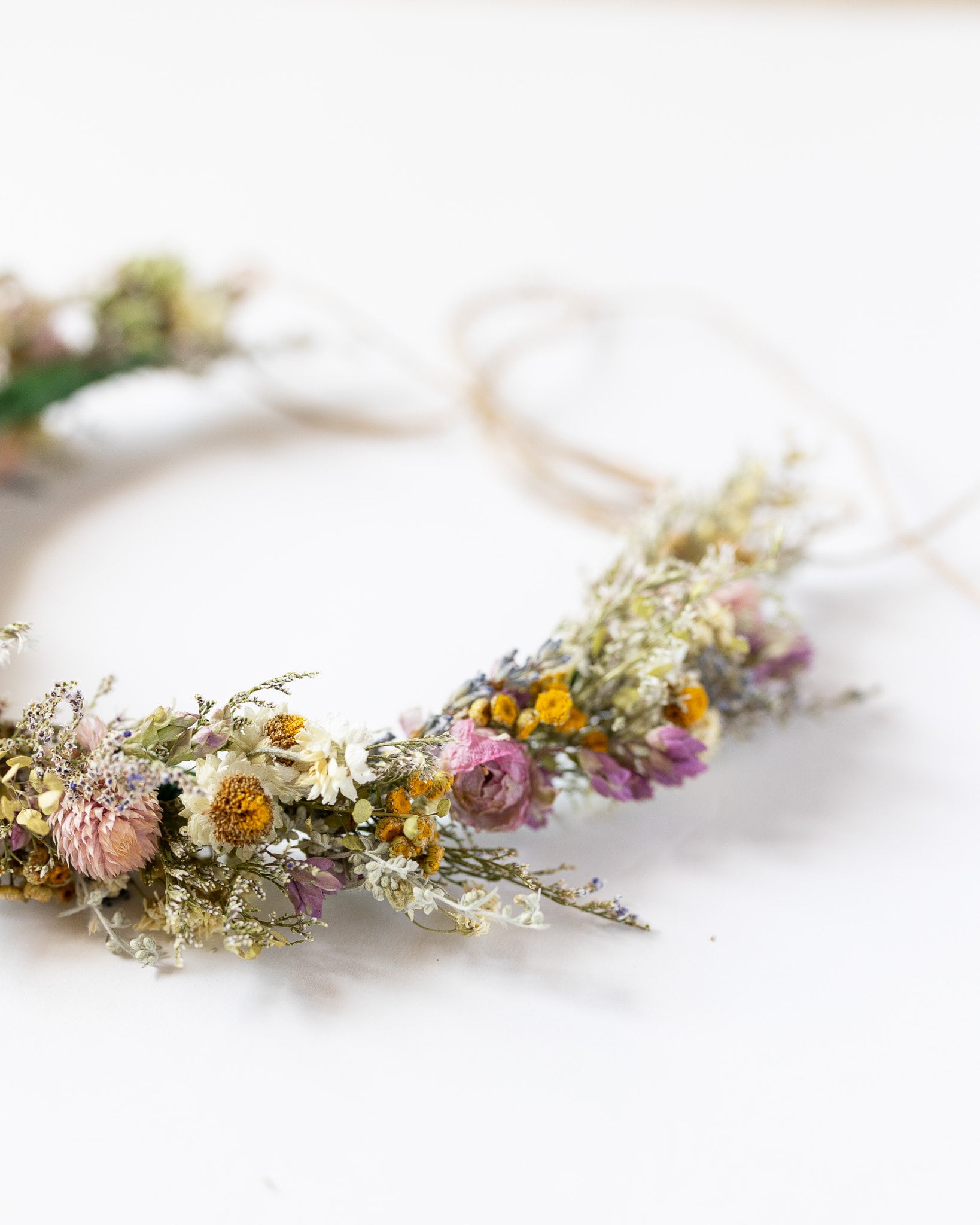 Flower Crown Ranunnculus & Lavender Dried / Dry Flower Wedding, Rustic