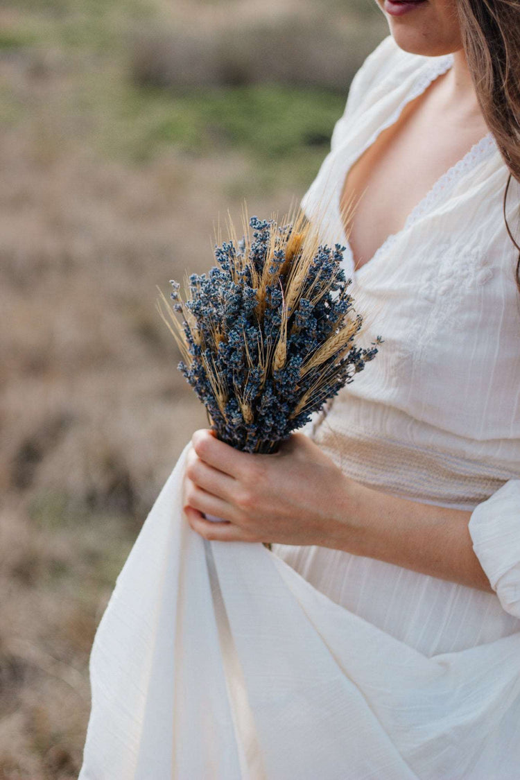 Lavender and Wheat Bridal Bouquet, Brides Bouquet, Lavender and Wheat Custom Made Hand tied Wedding Dried Flower Bouquet