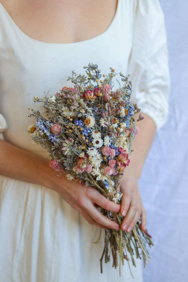 Lavender and Blue Larkspur Dried Bridal bouquet / Dry Flower bouquet for Wedding / Rustic Boho and Bridesmaid bouquet / Wildflower