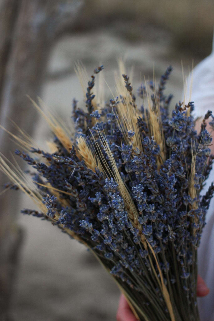 Lavender and Wheat Bridal Bouquet, Brides Bouquet, Lavender and Wheat Custom Made Hand tied Wedding Dried Flower Bouquet