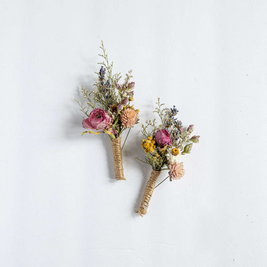 Rannunculus Dried Bridal bouquet / Dry Flower Wedding, Rustic Boho Bri