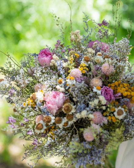 Rannunculus Dried Bridal bouquet / Dry Flower Wedding, Rustic Boho Brides, Bridesmaid bouquet, Wildflowers Dried bouquet