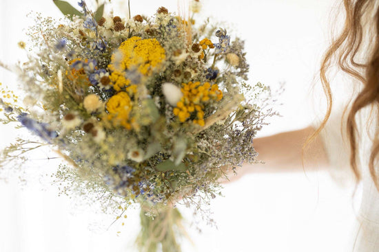 Eucalyptus, Yarrow and Lavender Dried Bridal bouquet / Dry Flower Wedding, Rustic Boho Brides, Bridesmaid bouquet, Dried bouquet